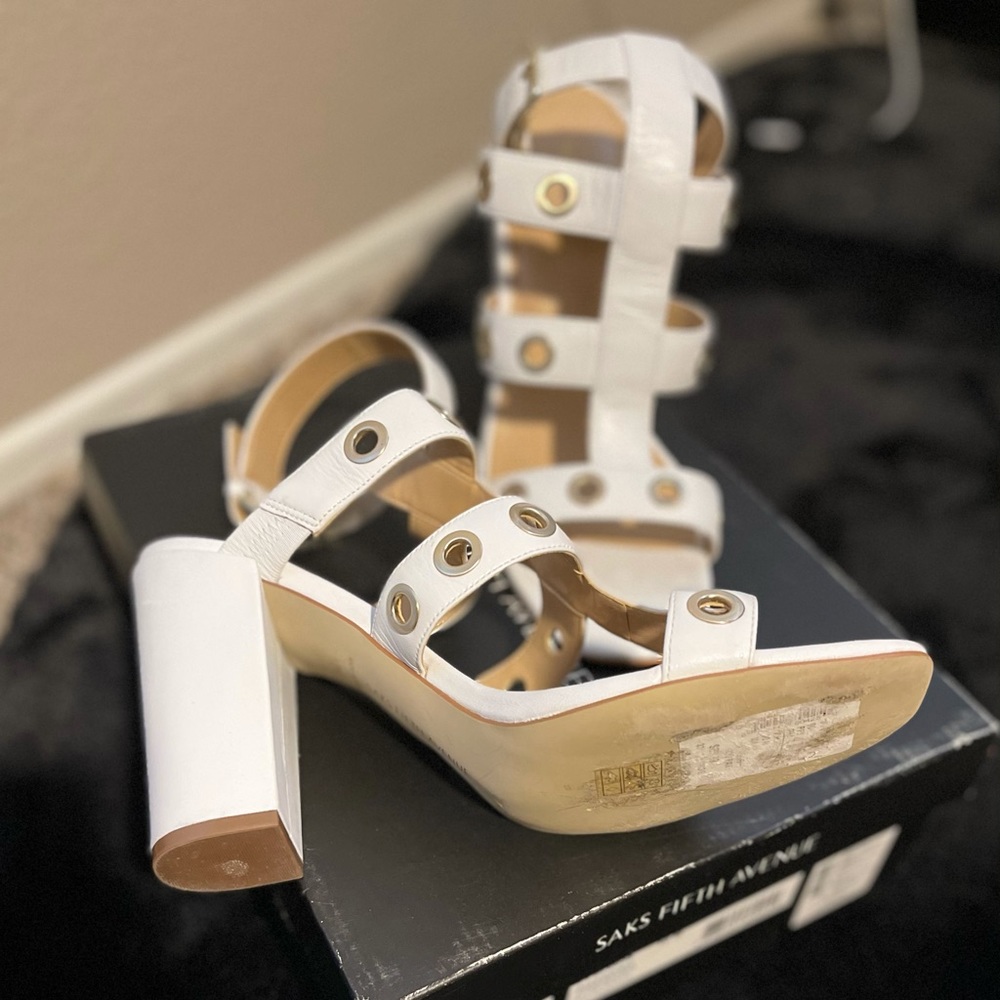 Beautiful white strappy heels